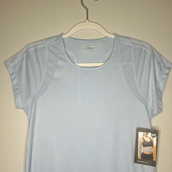 Avia Womens Size XS Top Short Sleeve high low baby Blue Performance Tee Active - Picture 6 of 11